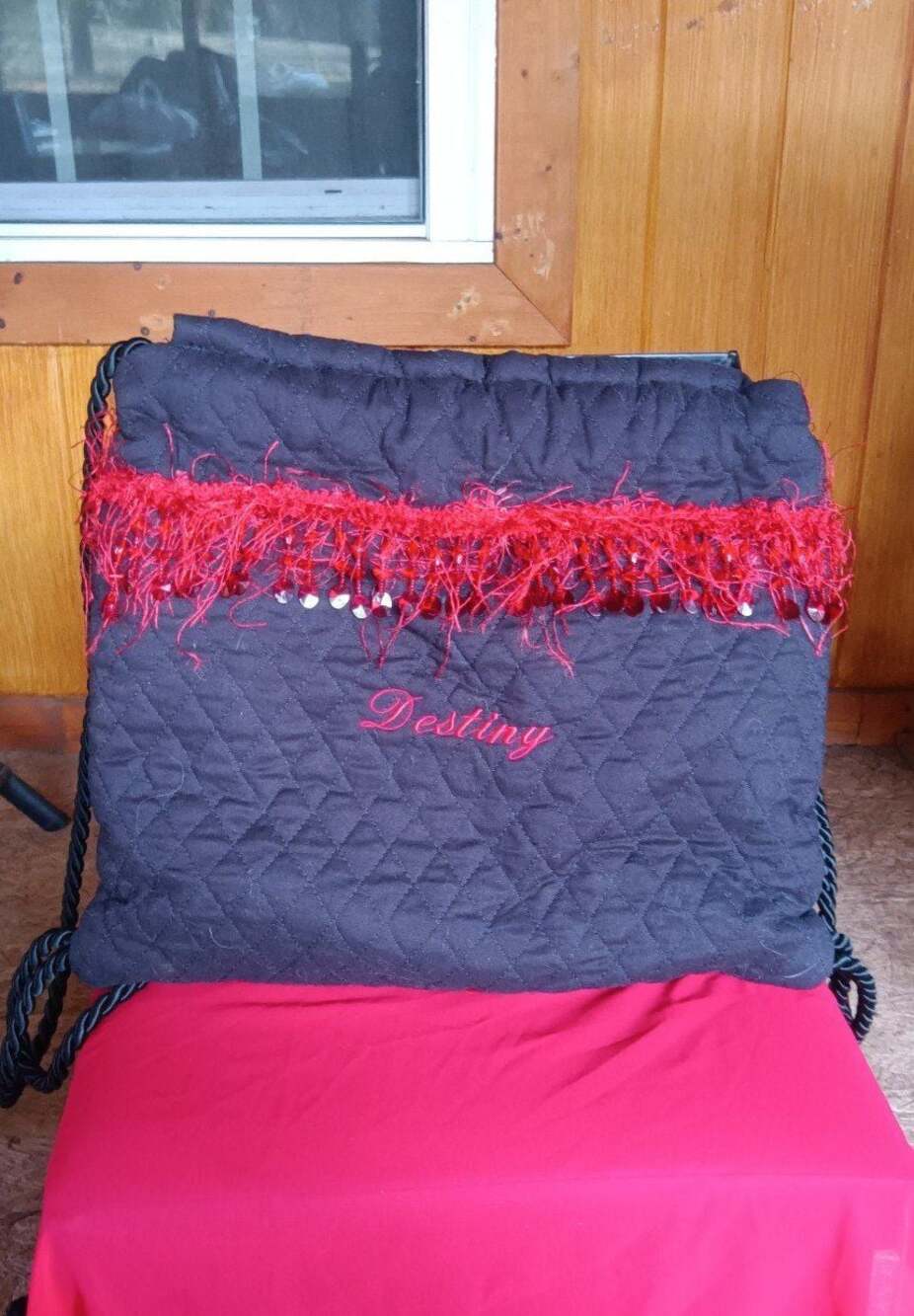 Customized Destiny Name Bag, red and black!